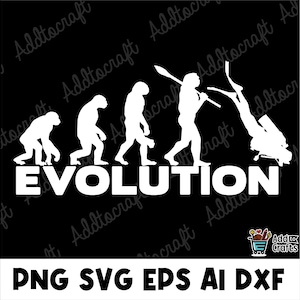 May include: A black and white illustration of the evolution of man, ending with a scuba diver. The text "EVOLUTION" is below the illustration.