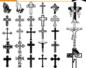 100 Cross SVG Bundle, Christian Cross SVG, Jesus Cross Svg, Religious Svg, Crucifix Svg, Cricut Files, Png Dxf EPS, Commercial Use