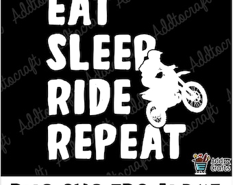 Eat Sleep Ride Motorcross SVG, Dirt Bike Clipart (Digital Files)