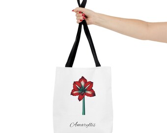 Botanic Lover Amaryllis Tote Bag - Flower Canvas Carryall - Perfect cadeau voor haar, hem, leraren, mama en papa - Stijlvol en sterk