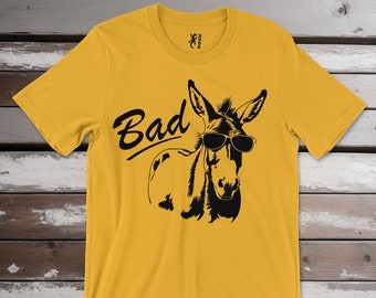 T-shirt âne bad ass, chemise idiot bad ass pour homme et femme, chemise drôle, chemise cool, chemise âne élégante