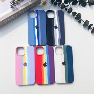 Rainbow Silicon Case for iphone 15 14 13 12 11 mini Pro max case iPhone XR X XS Max iPhone 6 7 8 15 14 Plus case Shockproof Case gift
