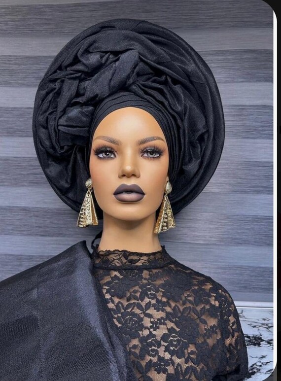 African Aso Oke head wrap (Auto Gele) Amazon.com: Auto Gele African Head Tie of Nigeria ASO Oke  main image 2