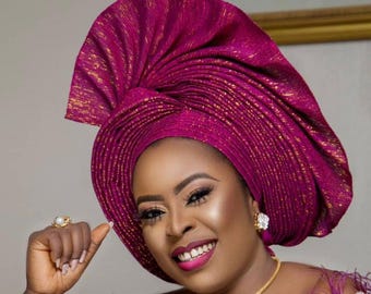 Aso oke auto gele, African hat, bridal head gear, wedding guest head wrap designs, Aso oke clothing, Aso oke fabric, Aso oke design