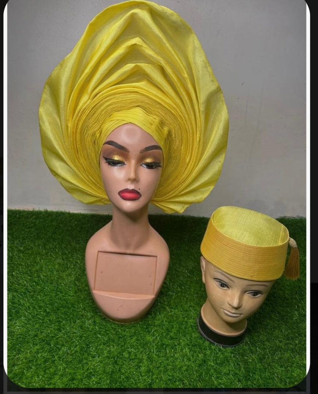 Aso Oke Men's Cap and Women's Autogele,african Hat,couple Cap and Hat ...