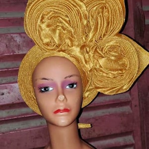 Aso oke auto gele, African hat, bridal head gear, wedding guest head wrap designs, Aso oke clothing, Aso oke fabric, Aso oke design