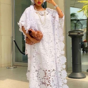 Gold and White African Dress - Etsy
