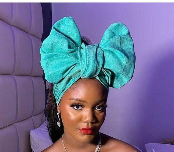 Aso Oke Auto Gele, African Hat, Bridal Head Gear, Wedding  display picture 3