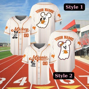 Personalized Disney Mickey Halloween Cosplay Baseball Jersey, Halloween Family Shirt, Custom Mickey & Friends Baseball Team Jersey