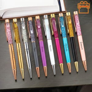 Personalised Quicksand Pen,Coloured Glitter Pen,Silver Floating Glitter Pen,Ballpoint Pen,Christmas Gift,Office Pens,Writing Instrument,Gift