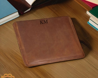 Personalized Genuine Leather MacBook Air & Pro Sleeve, Engraved Leather Laptop Case,Custom Laptop Sleeve, University Gifts,Monogrammed Gifts