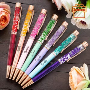 Personalized Herbarium Pens, Dried Flowers,Custom Name Unique Pen,Floral Pens,Floral Liquid Pen,Flower Ballpoint Pen,Colorful Pen,Best Gifts