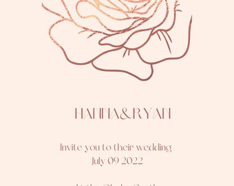 wedding, invitation, bride, bridal, groom, all season colors, colors, simple, elegant,  guests, pink, romantic, reception, white, gold