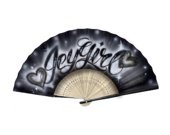 Airbrush hand fan, folding fan