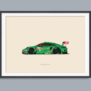 Pósteres de coches Porsche Racing Rexy de 77 AO, ilustraciones, impresiones, arte de pared para niños, decoración de habitaciones, hogar, oficina, decoración infantil.