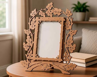 Botanisk löv fotoram SVG | Laserskuren träram mall (digital nedladdning)