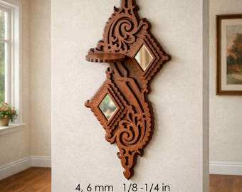 Utsmyckad väggdekoration SVG | Mönster för hylla och spegelram | CNC-mall