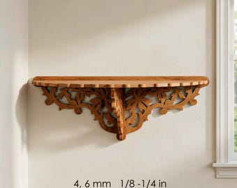 Utsmyckad laserskuren hylla SVG | Mall för vintage väggdekor (digital nedladdning)