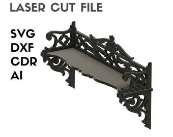 Estantería gótica SVG – Archivos cortados con láser, decoración oscura (descarga digital)