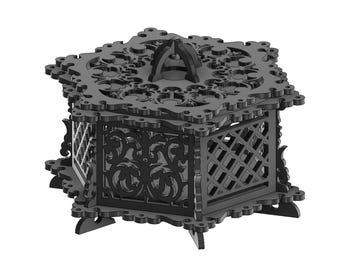 Vintage Hexagonal Box SVG | Gothic Laser Cut Files | Antique Style Box