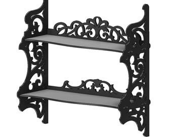 Vintage Two-Tier Shelf SVG – Rustic Decorative Organizer – Home Decor Cut File