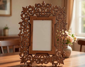 Utsmyckad barock fotoram SVG – laserskuren mall | Dekorativ väggkonst vektorfil