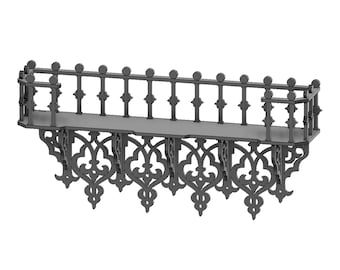Estantería de cristal gótica – Archivos cortados con láser CNC / Decoración de pared oscura