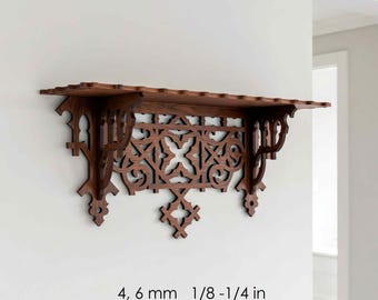 Gothic Wall Shelf SVG | Dark Ornamental Laser Cut Pattern (Digital Download)