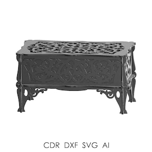 Gotisk häxlåda SVG – Vintage laserskuren mall för MDF och plywood, kuslig DIY-dekor