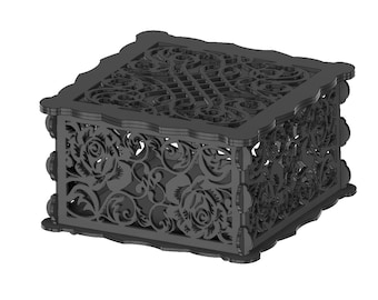 Gothic Witch Box SVG | Vintage Laser Cut Files | Halloween Ritual Storage Template