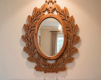 Utsmyckad oval spegelram SVG – Laserskurna filer | CNC-möbler