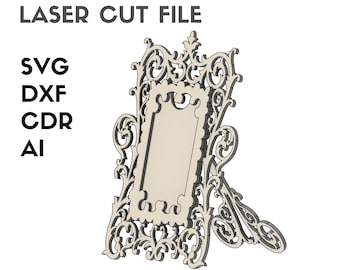 Cornice per foto da tavolo vintage multistrato – File di taglio laser cdr, dxf, svg, ai