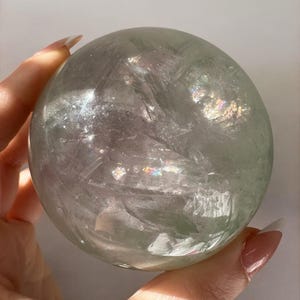 Rainbow Filled Fluorite Sphere High Clarity 75mm
