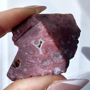 Pink Ocean Jasper Unpolished Raw Chunk of 8th Vein Ocean Jasper - Raw Crystal for Heart Chakra Pastel Ocean Jasper