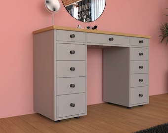 Plan de coiffeuse de maquillage DIY étape par étape | Plans de menuiserie | Plan de bricolage | Meubles de maquillage | Plans de meubles CNC | Téléchargement numérique