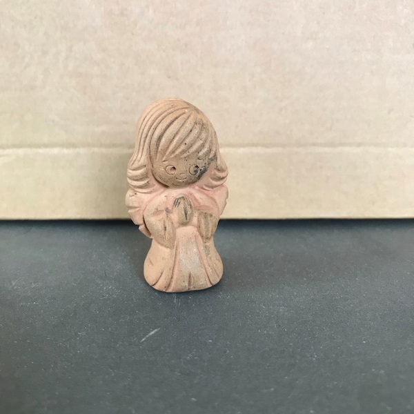 Hand-Carved Wooden Cute Little Girl Figurine