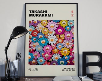 Takashi Murakami Flower Print, Murakami Smile Flower Poster, Flower Art Print, Murakami Poster, Takashi Murakami Poster, Flowers in Heaven