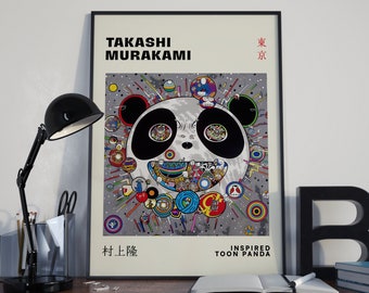 Takashi Murakami Toon Panda Print, Murakami Toon Panda Poster, Panda Art Print, Takashi Murakami Art, Mother's Day Gift, Takeshi Murakami