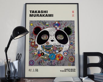 Takashi Murakami Toon Panda Print, Murakami Toon Panda Poster, Panda Art Print, Takashi Murakami Art, Mother's Day Gift, Digital Download