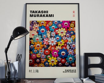 Takashi Murakami Flower Print, Murakami Smile Flower Poster, Flower Art Print, Takashi Murakami Art, Mother's Day Gift, Takeshi Murakami