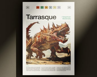 DnD Tarrasque Poster D&D Tarrasque Print Critical role Baldurs Gate 3 Dungeons and Dragons Print The Adventure Zone Digital Dowload