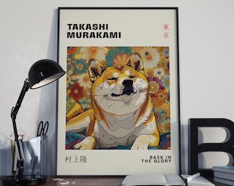 Takashi Murakami Doge Print, Murakami Doge Poster, Shiba Inu Print, Takashi Murakami Art, Mother's Day Gift, Shiba Inu, Digital Download