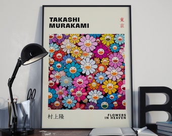 Takashi Murakami Flower Print, Murakami Smile Flower Poster, Flower Art Print, Takashi Murakami Art, Mother's day gift, Digital Download