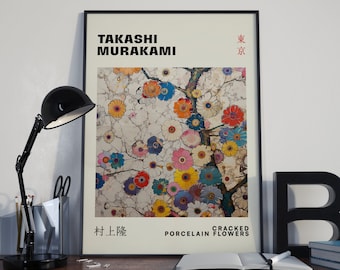 Takashi Murakami Flower Print, Murakami Porcelain Flower Poster, Flower Art Print, Takashi Murakami Art, Mother's Day Gift, Digital Download