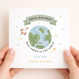 Daddy Card, Personalised Birthday Card, Daddy Birthday, Card For Daddy, From The Children, Best Daddy In The World Card