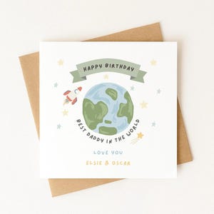 Daddy Card, Personalised Birthday Card, Daddy Birthday, Card For Daddy, From The Children, Best Daddy In The World Card image 2