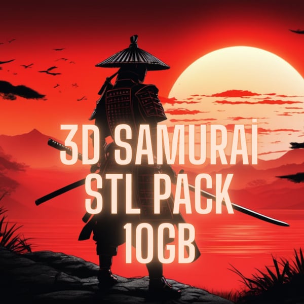 3D Samurai Stl Pack,Digital Download,3D Printed