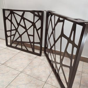 Brown Metal Table Legs-Modern Industrial Style Desk Legs-Perfect for Dining, Office, or Work Tables-Home and Garden Decor