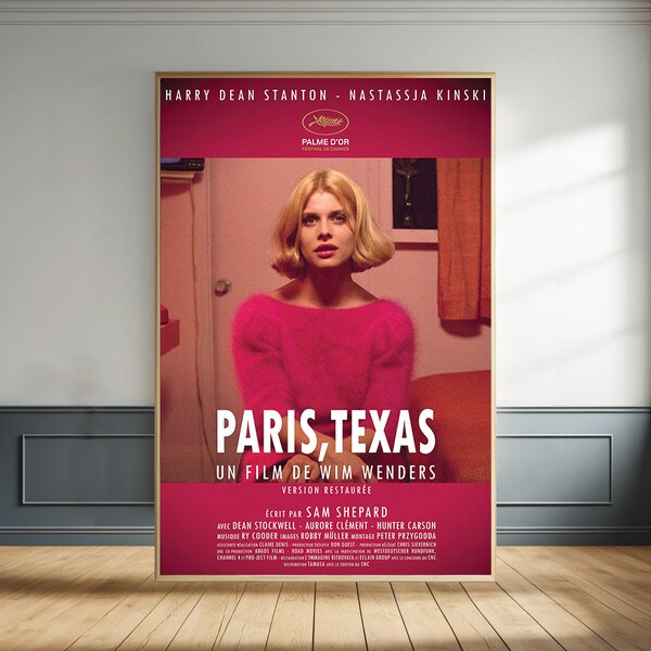 Paris Texas Movie Poster - Canvas Poster - Room Decor - Wall Art - Gift Poster - Living Room Decor - Film Print - Unframed