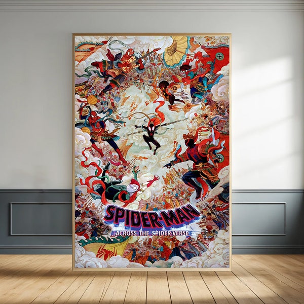Spider-Man Across the Spider-Verse Movie Poster - Canvas Poster - Room Decor - Wall Art - Gift Poster - Living Room Decor - Unframed